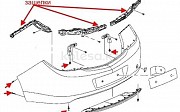 Крепление заднего переднего бампера, Саласка, Салазка, Кронштейн бампера Kia Cerato, 2003-2007 Алматы