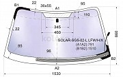 Стекло лобовое атермальное с обогревом щеток Subaru Forester, 2002-2005 