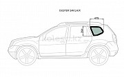 Стекло кузова заднее левое не опускное Dacia Duster, 2010-2017 